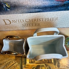 陶器 小物入れ 2点セット バッグ型 ORIBE 花柄 インテリアの画像