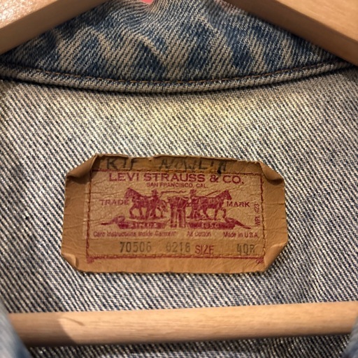 80s USA製Levi's70506 デニムジャケット　Lサイズ