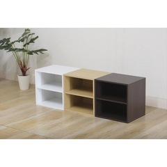 キューブボックス 棚付   ブラウンの画像