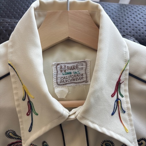 70s HbarC 刺繍ウエスタンシャツ　XLサイズ