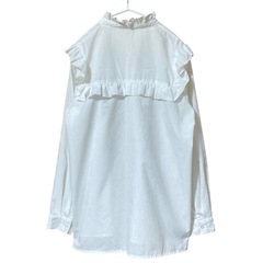 GRL ヨークフリルバンドカラーシャツ ブラウス tu193 ホワイト Ｌの画像