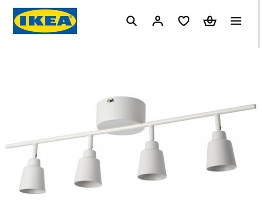 IKEA スポットライト 4灯 KNUTBO（リモコン・調光電球付）