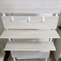 M857 NITORI 突っ張りラック カエサル 幅80㎝ ホワイトウオッシュ 廃盤品の画像