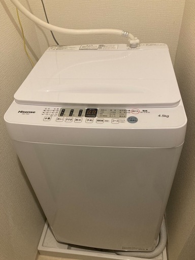 【美品】2021年式/洗濯機/4.5kg