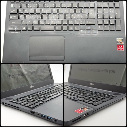 ⭐️Windows11⭐️Office2024⭐️富士通ノートパソコン Lifebook Ryzen 16GB 新品SSD512 高速静音 フルHD Type-C DVD Bluetooth