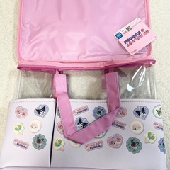 【新品】マイメロディ＆クロミ大きなポッケ付きバスケット ピンクの画像