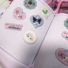 【新品】マイメロディ＆クロミ大きなポッケ付きバスケット ピンクの画像