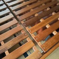 木製ベッド　大きめ シングルサイズ　ネジなし簡単組み立て 横幅105cm×長さ195cm　の画像