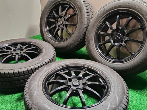 【バリ溝/美品】G-SPEED 17インチ 7J +38 5穴 PCD114.3 OVATION W586 225/65R17 ハリア