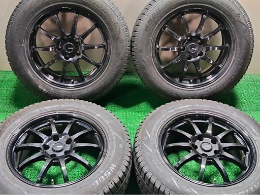 【バリ溝/美品】G-SPEED 17インチ 7J +38 5穴 PCD114.3 OVATION W586 225/65R17 ハリア