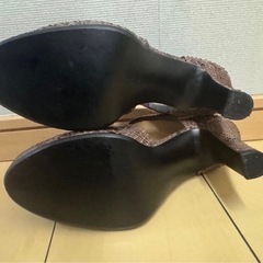 【JILL STUART】　蛇革風　ヒールパンプス　ブラウン　24 日本製　美品の画像