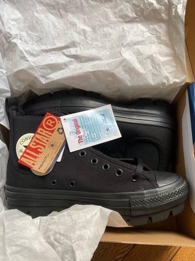 新品　コンバース　サイドゴア チャンク26cm 黒　CONVERSE 厚底