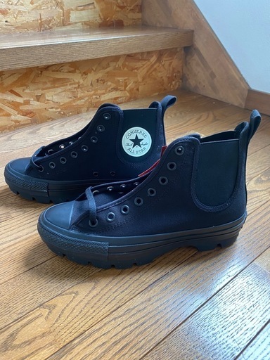 新品　コンバース　サイドゴア チャンク26cm 黒　CONVERSE 厚底