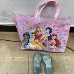 ディズニー女児ビニールバッグ&靴の画像