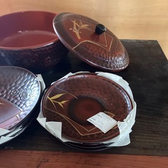 菓子器　菓子皿　茶托のセット　未使用品　昭和のお品物の画像