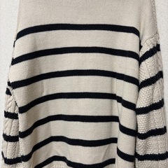 お値下げしました‼️　ＧＵ　サイドスリット　ボーダーニット　Ｌの画像