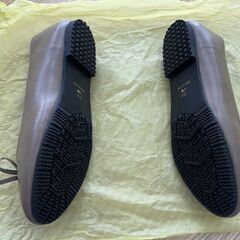 マシュガール 25.0cm 4E 幅広 リボン バレエシューズ グレージュの画像