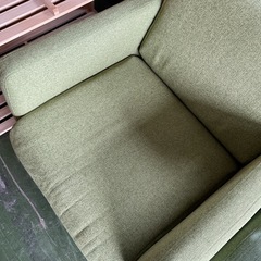 1人掛けソファ　緑　中古の画像