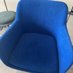 回転/ダイニングチェア/ブルー/コーデュロイの画像