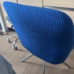 回転/ダイニングチェア/ブルー/コーデュロイの画像