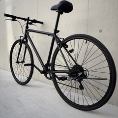 【7万で購入】クロスバイク 黒 700C 美品 高級シマノ社製変速付き ロード ピスト　マウンテン BMX ビーチクルーザー お洒落 自転車【早い者勝ち】の画像