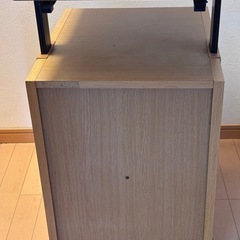 学習机ワゴン 3段 キャスター付き 鍵付き 木製の画像