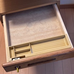 学習机ワゴン 3段 キャスター付き 鍵付き 木製の画像