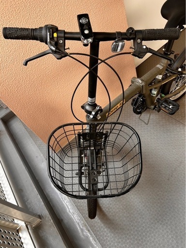 ジープ　折り畳み自転車　カゴ付き　20インチ  カーキ