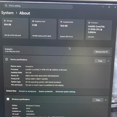 RTX3070搭載 ゲーミングPCフルセット すぐ使えますの画像