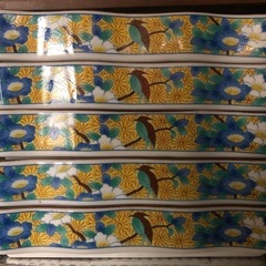  黄花鳥ミニ仕切皿﻿  刺身・天ぷら焼物皿5枚セットの画像