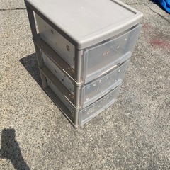 【4点セット】収納チェスト3点 ＋ 木製スリムラック（まとめ売り）の画像