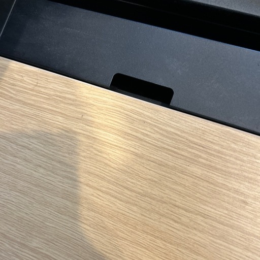 PCデスク（木目調×ブラック脚）