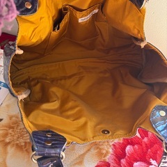 リブ模様パープル合成皮革バッグの画像