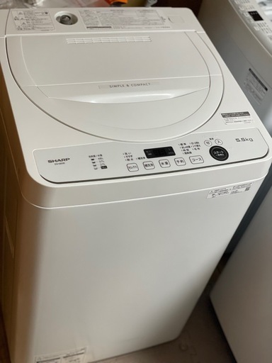 送料・設置込み可?表示価格より10%OFF?洗濯機　5.5kg  SHARP 2021年【分解クリーニング済み】