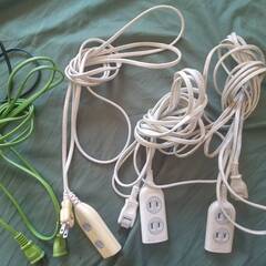 延長コード　電源タップ　0.5M３口　１M３口　１M１口　３M１口　3.5M３口　５M３口　８setの画像