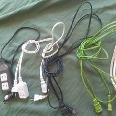 延長コード　電源タップ　0.5M３口　１M３口　１M１口　３M１口　3.5M３口　５M３口　８setの画像