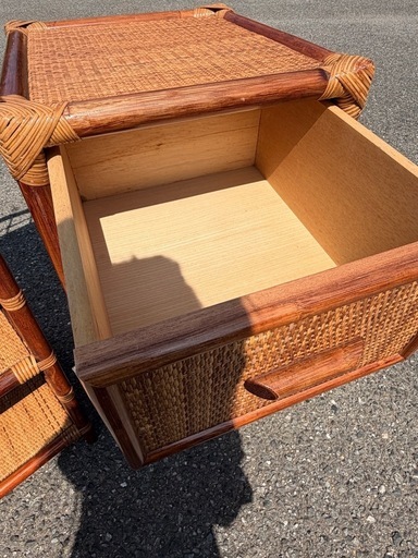 【美品】ラタン（籐）家具 3点セット チェスト2台＋棚1台 昭和レトロ アジアン家具 