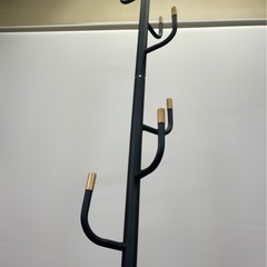 【美品】ポールハンガー ブラック 北欧風 スリム コートハンガー スチール製の画像