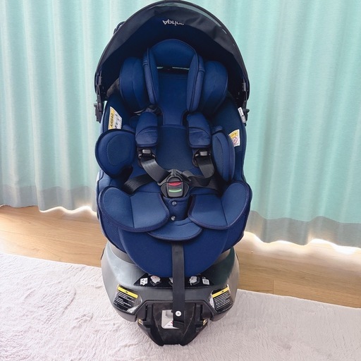 アップリカマモリラISOFIX チャイルドシートネイビーR129 回転式 