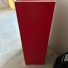 3段カラーボックス（レッド×ホワイト）の画像