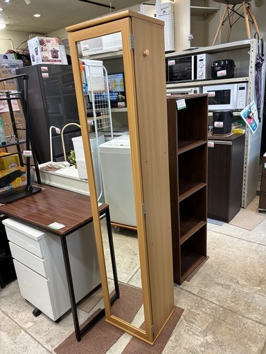 ミラー付収納棚  本棚 ミラー 鏡 中古 家具 買取 引取 ドレッサー