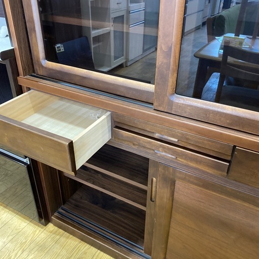 ?日本製??河口家具?カップボード 食器棚 キッチン 収納  天然木 ダイニングボード　NO.3049F