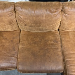 ヴィンテージカウチソファ 3人掛け ブラウン系の画像