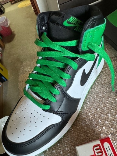 靴/バッグ Nike GS Air Jordan 1 Retro High OG Lucky Green 24.5cm