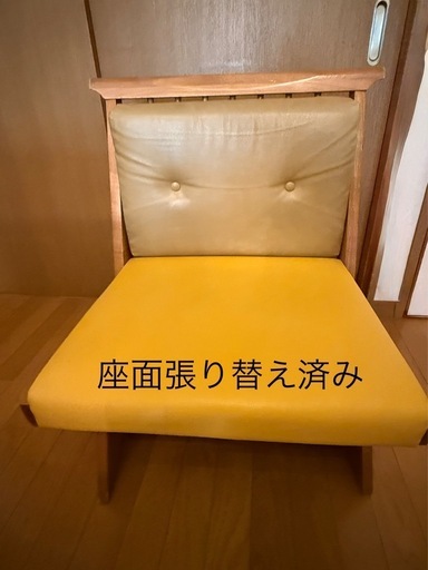 カリモク　一枚板ダイニングテーブル、椅子4脚セット