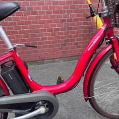 YAMAHA pas natura 赤色 電動アシスト自転車 シティタイプの画像
