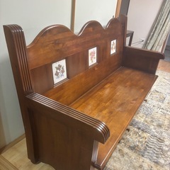 【高級フランス木材】木製ソファセット＋収納テーブル付き｜美品・丈夫】の画像