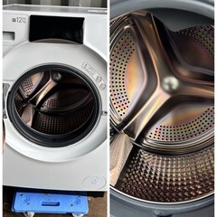 🔥🔥①24年　AQUAアクア　AQW-DS12P-L🔥🔥ドラム式洗濯機　ヒートポンプ乾燥　12/6kg 設置まで対応　配達無料🚚💦の画像