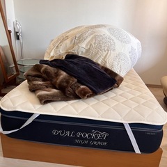 収納付きベッド  電子レンジ　電気ケトルの画像