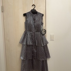 【新品未着用】ROBE de FLEURS ドット柄ティアードワンピース Sの画像